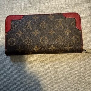 Louis Vuitton Brown and Red Monogram Wallet